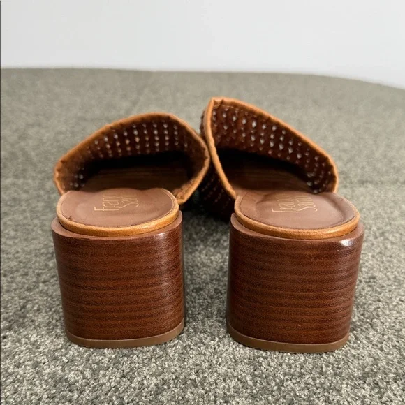 Franco Sarto Shoes Wm 8 M Nalla Woven Basketweave Block Heel Mules 90 Y2K - Picture 4 of 12